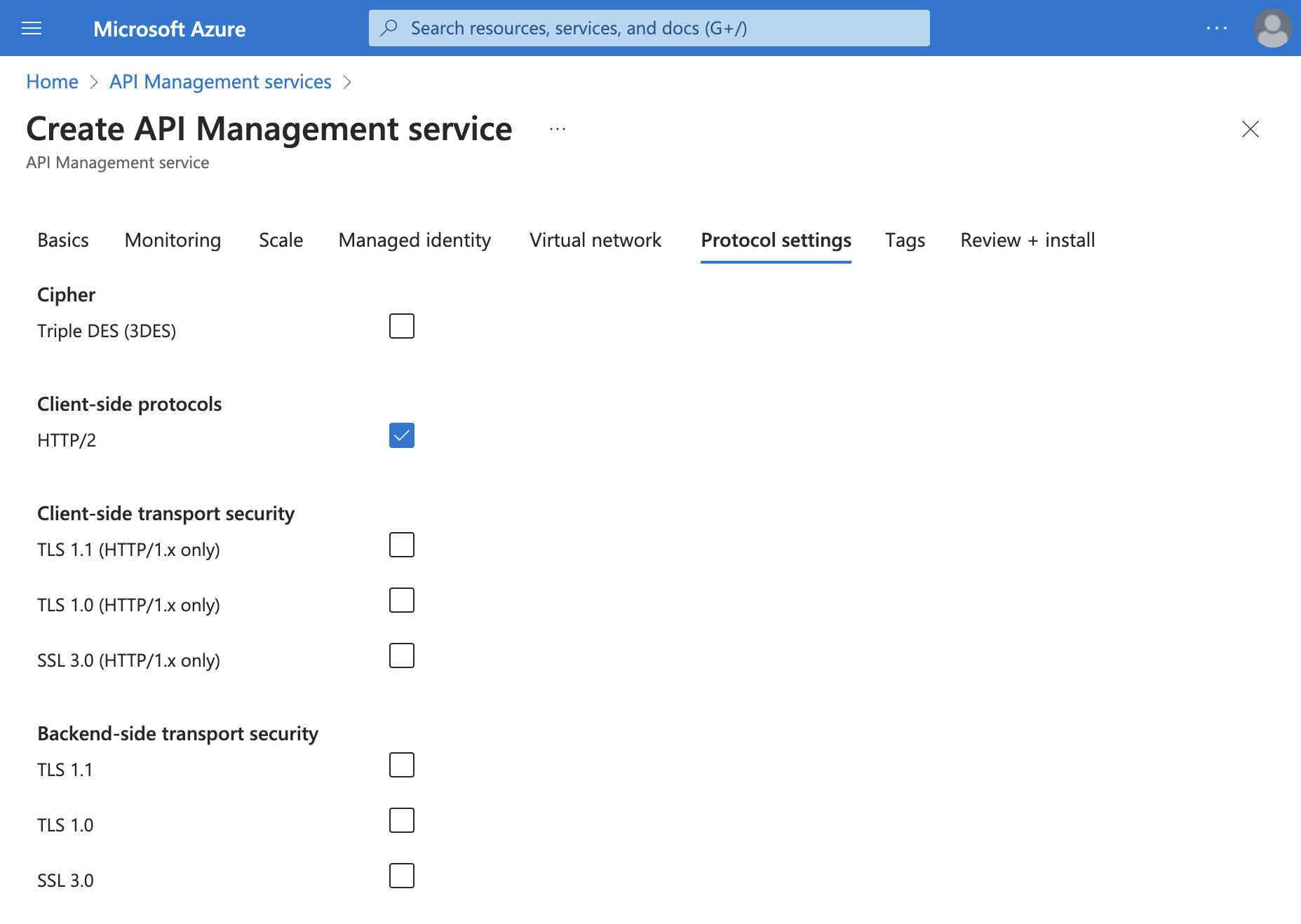 Add http protocol to APIM instance Add http protocol to APIM instance